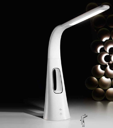 Lampada da tavolo flex in plastica colore bianco con ventilatore (ULTIMI DISPONIBILI - N°1)